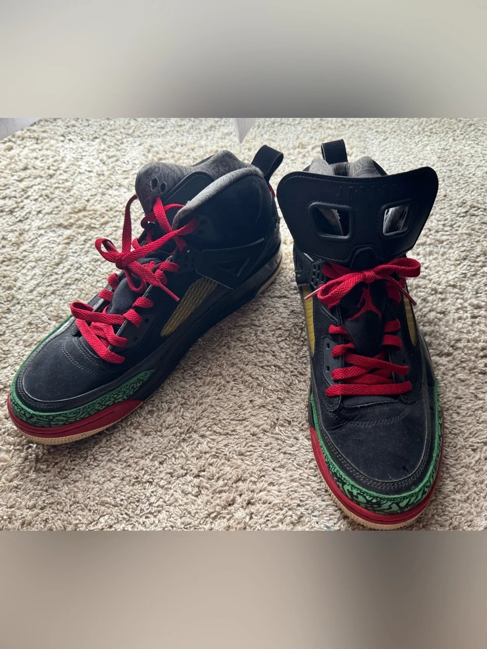 Jordan Flight Club 90 Black Red Green High Top Sneakers Men’s Size 12